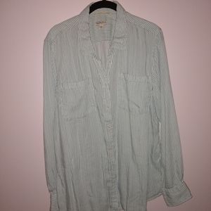 Blue and White Stripped Button Down Shirt
